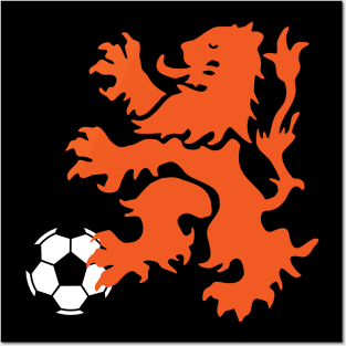 Dutch Lion with Soccer Ball Posters and Art